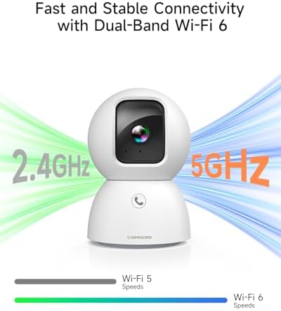 5G Pet Camera Indoor with Phone App, 3K Cat Dog Cameras with Speaker, Pan-Tilt WiFi Baby Monitor Camera for Home Security, Pet/Facial AI Detection Motion Tracking, 2-Way Talk, 2.4G/5G Wi-Fi
