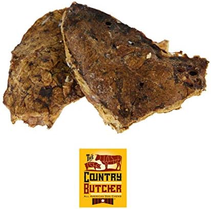THE COUNTRY BUTCHER Beef Lung Dog Treats, Soft Natural Chews, USA, 16 oz