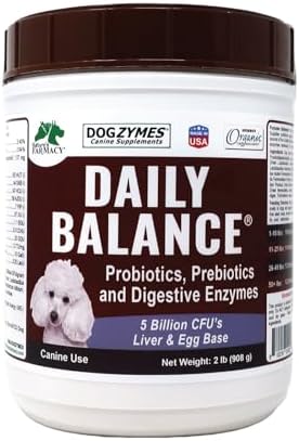 Dogzymes Probiotic Daily Balance - Supplies Nutritional Support and Live microorganisms for intestinal Well-Being as Well as enzymes for Proper Digestion. Liver and Egg Base. (2 Pound)