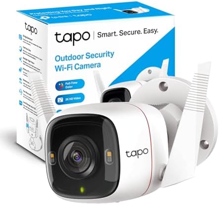 Tapo 2K QHD Wi-Fi Pan/Tilt Outdoor Security Camera Bundle with Wired Spotlight Camera, AI Detection, Color Night Vision