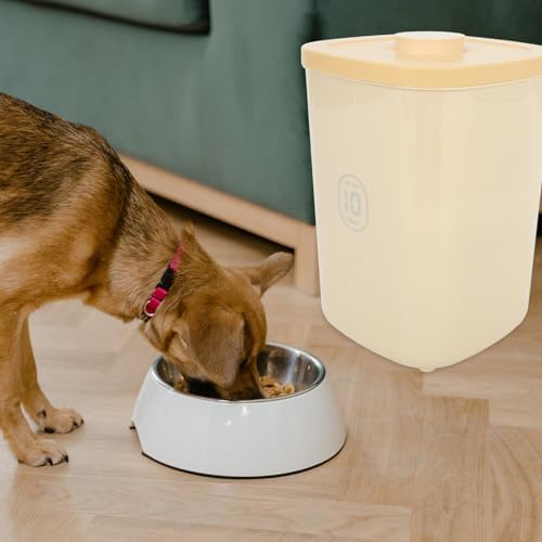 Luxshiny Large Capacity Dog Food Storage Bin and Cat Food Can Organizer Airtight Vacuum-sealed, Large, Yellow
