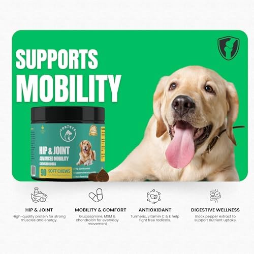 Hip & Joint Advanced Mobility Soft Chews for Dogs – Duck Flavor, 90 Soft Chews – Supports Everyday Mobility, Joint Comfort & Active Lifestyle for All Dog Sizes