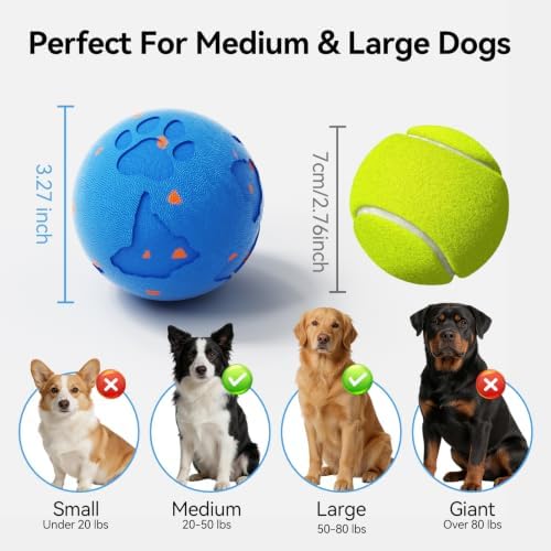 Interactive Dog Ball,Random Path Electric Moving Dogs Toy | Motion-Activated Automatic Rolling Interactive Dog Toy, USB-C Charging, 2 Modes, For Medium/Large Dogs