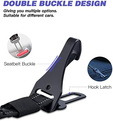 AUBELL Dog Seat Belt for Car - Updated 3-in-1 Bungee, Black