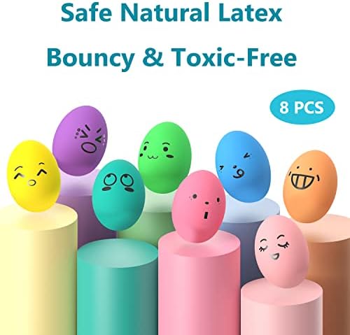 SCHITEC Squeaky Dog Toys, [4 Pack] Latex Squeak Dog Ball for Small Pets & Puppies, 2.5” Soft Rubber Bouncy Interactive Fetch Balls