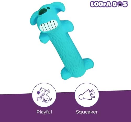 Multipet Original Loofa Latex Dog Toy - Squeaky Toy for All Dogs - Easy-to-Clean Squeaky Toys - Latex Dog Toys for Playing (1 Count, 6”, Random Color Surprise)