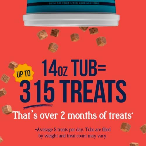 Stewart Freeze Dried Dog Treats, 100% Beef Liver, 14 oz Tub