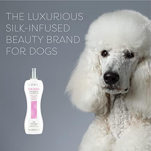 BioSilk for Dogs Silk Therapy Detangling Conditioner, 12 Fl Oz | Smooths knots and tangles for soft, manageable coats, supports routine grooming and brushing