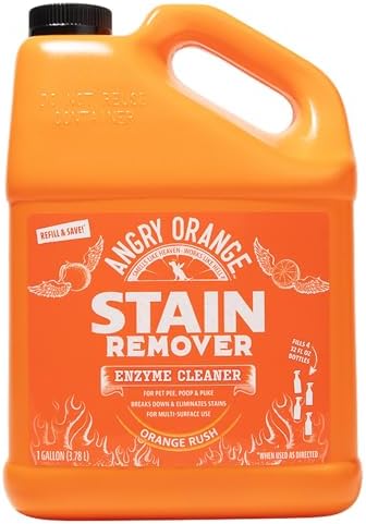 ANGRY ORANGE 1 Gallon Enzyme Cleaner and Deodorizer, Pet Stain and Odor Remover for Dog & Cat Urine and Stains - Orange Rush Scent, Made in USA