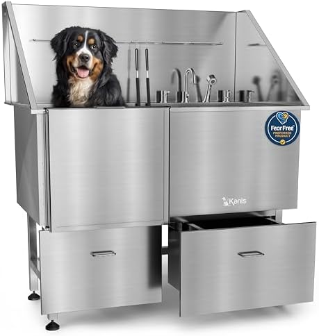 KANIS Professional Dog Washing Station 304 Stainless Steel Pet Wash Sink