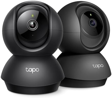 Tapo 2K Pan Tilt Security Camera for Baby Monitor, Dog Camera,C211(2-Pack)