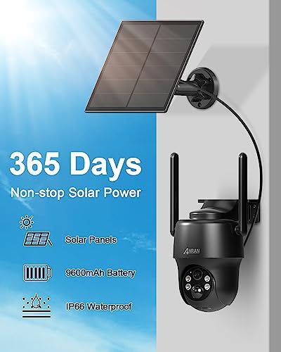 ANRAN 4G LTE Cellular Solar Security Camera Wireless Outdoor,No WiFi