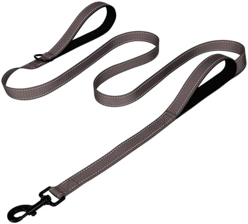 Joytale Dog Leash for Large Dogs that Pull, Double Handle, 5FT, Brown