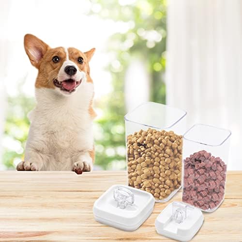 Pethiy Dog Food and pet Treats Storage Container, 2-Pack, Clear
