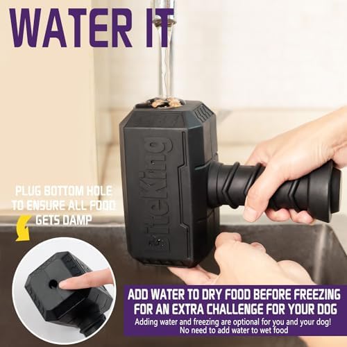 Natural Rubber Dog Toys for Large Aggressive Chewers - Lifetime Replacement - Indestructible Fetch Treat Toy for Large Dogs - Durable Hammer Dog Chew Toy for Super Chewer, Black