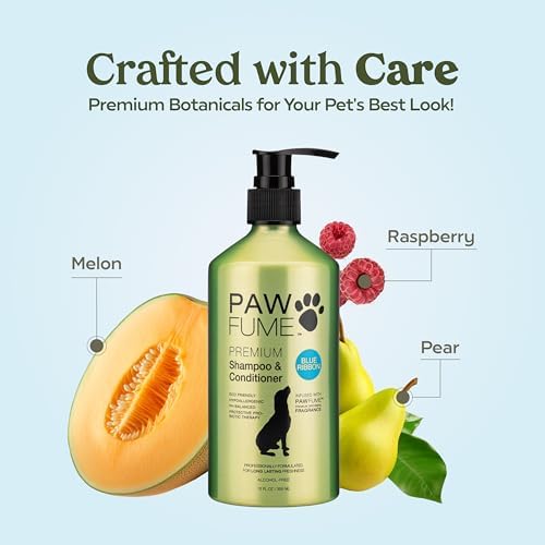 PAWFUME Dog Shampoo and Conditioner, Blue Ribbon, 4-Pack | Probiotic pH-balanced formula nourishes, detangles and deep cleans for silky coat, Puppy Shampoo and Conditioner