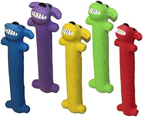 Multipet Original Loofa Latex Dog Toy - Squeaky Toy for All Dogs - Easy-to-Clean Squeaky Toys - Latex Dog Toys for Playing 6”, Random Color Surprise (Pack of 2)
