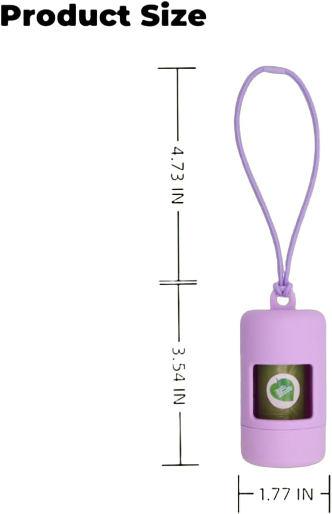 QMEAKMONY Dog Poop Bag Holder for Leashes Compact and Lightweight Poop Bag Dispenser Dog Waste Holder Easy Replacement and Cleaning (Purple)