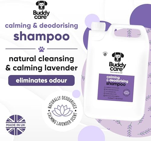 Calming & Deodorising Dog Shampoo by Buddycare | Lavender Scented | with Aloe Vera and Pro Vitamin B5 (169.07oz)