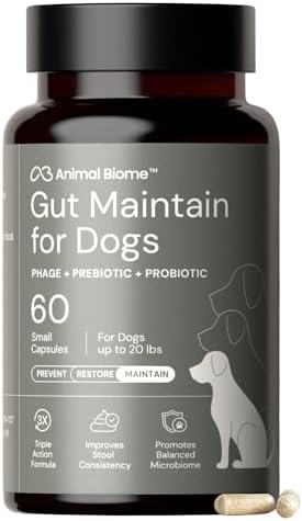 Animal Biome Small Dog Pre and Probiotics, S Boulardii, Gut Maintain, 60 Ct