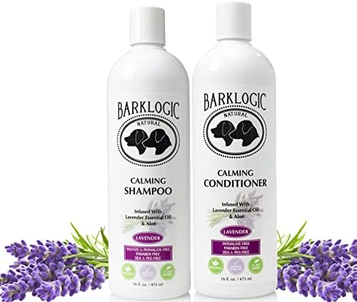 BarkLogic Calming Dog Shampoo, Conditioner, 2 Piece Set, 16 oz, Lavender