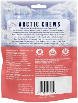 Salmon & Cod Bites Dog Treats, Two Ingredient Icelandic Fish Treats for Dogs, High Protein Omega-3 Rich Grain-Free Natural Training Treats, Made in Iceland, 2 Oz