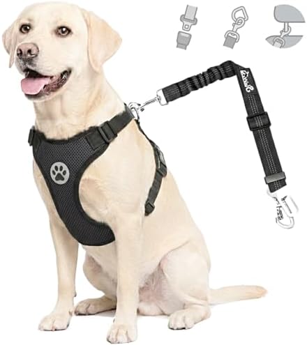 Lukovee Dog Car Harness Seat Belt - 2-in-1 Buckle