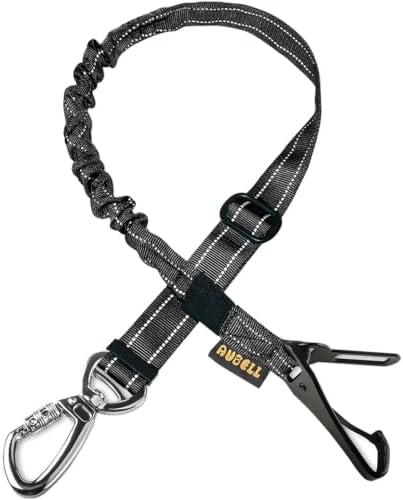 AUBELL Dog Seat Belt for Car - Updated 3-in-1 Bungee, Black