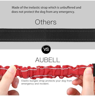 AUBELL Dog Seat Belt for Car - 2-Pack Set, Black+Red