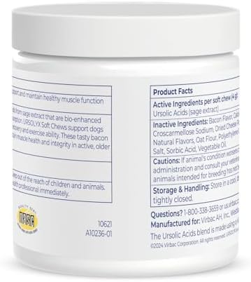URSOLYX Soft Chews for Dogs, Medium Breed, Muscle Support, 60 Count