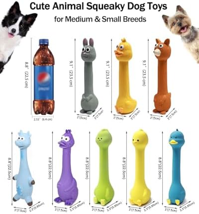 SCHITEC Squeaky Dog Toys, [2 Pack] Squawking Latex Toy with Interactive Squeaker, Squeak Rubber Duck Chicken for Medium Small Dogs