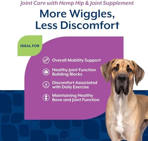 NaturVet Hip & Joint Care with Hemp Seed Supplement for Dogs, 120ct