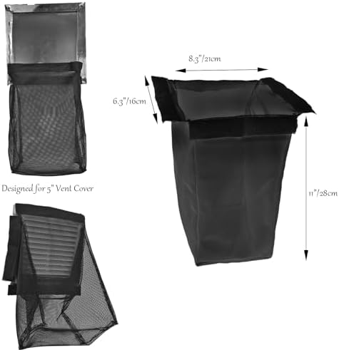 Prriudy Lint Bag for Dryer Vent Outdoor Vent Lint Bag Indoor Vent Lint Trap (2PCS for 5" Vents)