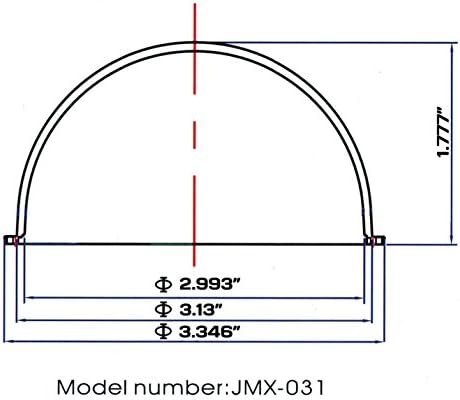 JMX 3.1 Inch Acrylic Indoor/Outdoor CCTV Clear Camera Dome Cover Security Camera Housing