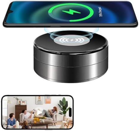 Security Camera Wireless Charging — 1080P HD Surveillance, 250° Wide-Angle Lens, Motion Detection Support; Ideal for Home Security and Baby/Pet Monitoring (2.4/5GHz)