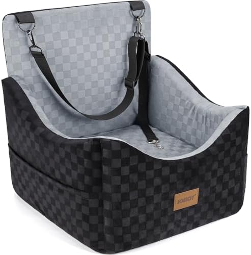 JOEJOY Elevated Dog Car Seat - Grey, up to 35lbs, Memory Foam