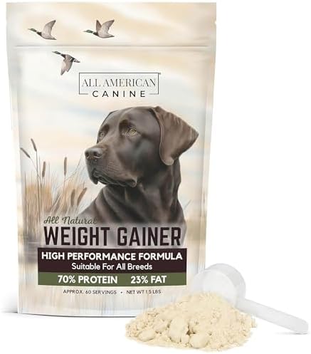 All American Canine Dog Weight Gainer Powder, High Calorie, 60 Servings