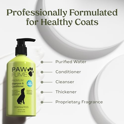 PAWFUME Dog Shampoo and Conditioner, Blue Ribbon, 4-Pack | Probiotic pH-balanced formula nourishes, detangles and deep cleans for silky coat, Puppy Shampoo and Conditioner