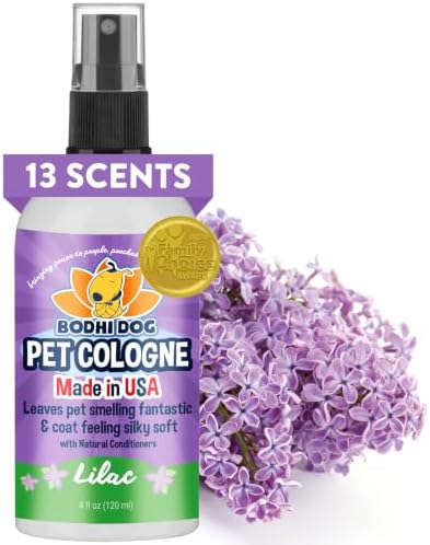 Bodhi Dog Natural Dog Cologne (Lilac) - Premium Scented Deodorizing Pet Perfume with Conditioner for Dogs & Cats - Keeps Pets Fresh & Clean - Gentle and Safe Formula, Made in USA (4 Fl Oz)