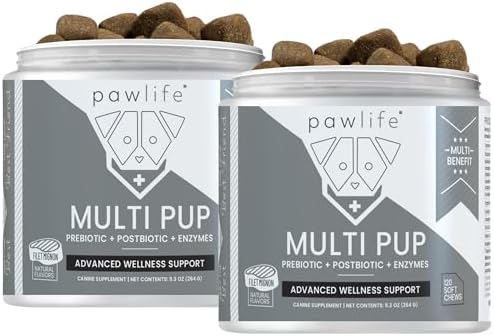 All Natural Multivitamin Soft Chews for Dogs 240ct | Glucosamine Chondroitin for Joint Support with Probiotics for Gut & Immune Health| Mobility and Advanced Wellness Support|4-Month Supply