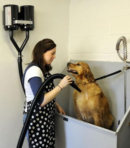 METROVAC Air Force Twin Turbo TT-2X4 Dual Motor Dog Hair Dryer | High Velocity Pet Grooming Blower Wall-Mounted 8.0 HP USA