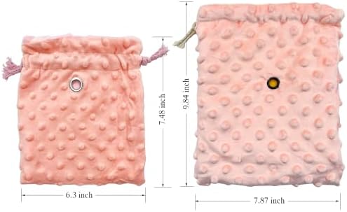 3 Pack Sugar Glider Tote Plush Sleeping Pouches & Anti Bite Mitten (Pink)