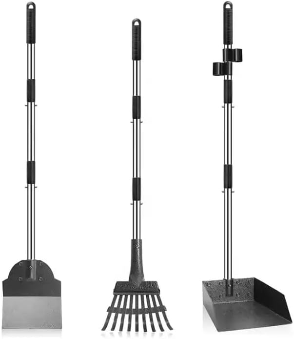 3-Piece Dog Waste Set – Rake, Scoop & Shovel Pooper Scooper Set