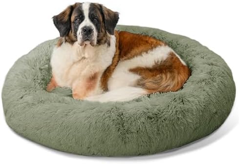 Best Friends by Sheri Calming Donut Dog Bed, X-Large, Sage Green, 45"x45"