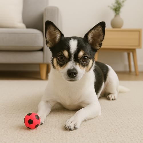SPOT Latex Soccer Ball Dog Toy – 2in, Assorted Colors, Durable 100% Latex with Loud Squeaker, Fun Indoor & Outdoor Toy for Small Dogs & Puppies to Chase, Fetch, Chew & Play