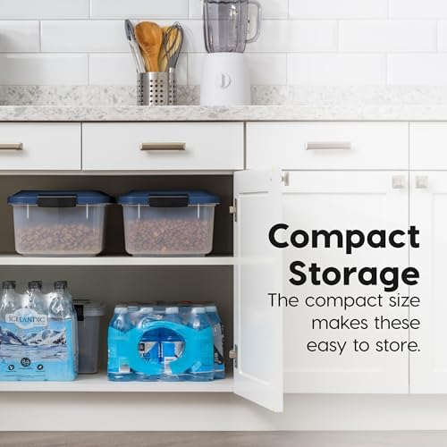 IRIS USA Dog Food Storage Container, 2-Pack, Up to 14 lbs, Navy