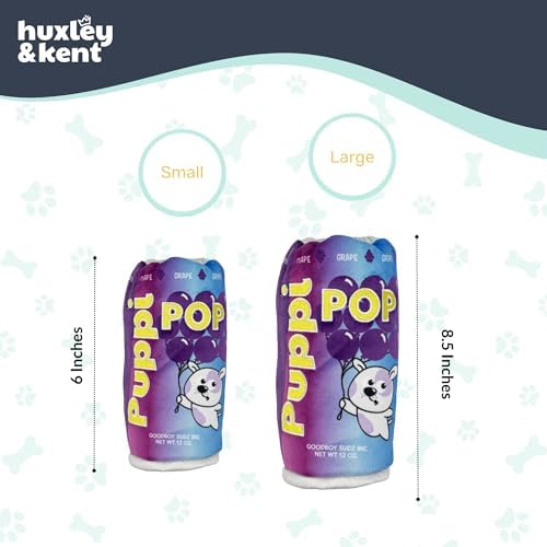 Huxley & Kent Interactive Funny Dog Toy w/Squeaker - Power Plush Ball and Treat Hiding Toy - Cute and Funny Soft Puzzle for Small & Large Dogs - Squeak'n Peek Puppi Pop Grape, Large | Hidden Treat Pocket with H&K Tennis Balls, Crinkle & Squeaker, Menta...