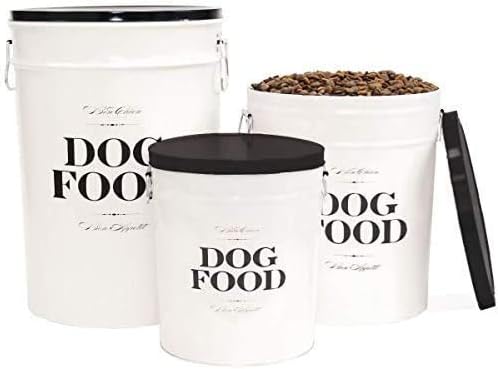 Harry Barker Bon Chien Dog Food Storage Canister, Medium, Metal, White