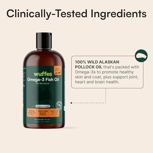 Wuffes Omega-3 Fish Oil for Dogs, Skin & Coat Support, 16 oz