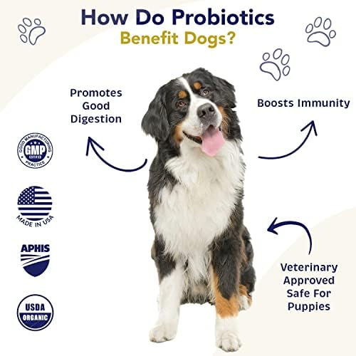 Probiotics for Dogs Digestive Health (Chicken & Bacon) - Dog Probiotic Powder Relieve Diarrhea, Constipation, & More - Dog Calming Treats – Maximum-Strength Dog Digestive Support
